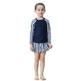 thumbnail image 1 of Chenyin Toddler Kids Girls' 3PCS Swimsuits Bathing Suit Long Sleeve Swimwear and Swim Skirt with Swim Cap Girls Summer Beach Sets for 12 Months-12 Years, 1 of 9
