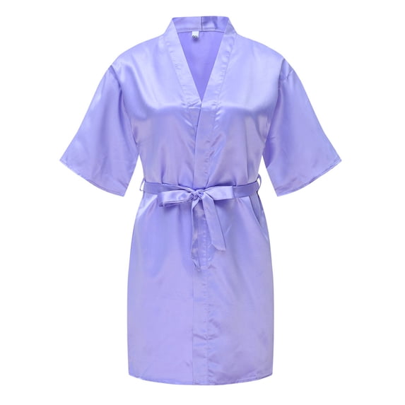 Chenyin Toddler Kids Girls Boys Silk Stain Robe V-Neck Soft Bathrobe Teen Spring Summer Night-Robe Pajamas Sleepwear for 2-14 Years