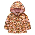 thumbnail image 1 of Chenyin Toddler Kids Girls Hooded Jacket Coat Fashion Print Windproof Jacket Baby Single-Breasted Casual Trench Coat Girls Hooded Spring Fall Outerwear for 18M-6T, 1 of 9