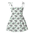 thumbnail image 1 of Chenyin Toddler Kids Girls off Shoulder Dress Baby Sleeveless Spaghetti Straps Beach Dresses A-Line Cotton Printed Sundress for Girls 1-5T, 1 of 9