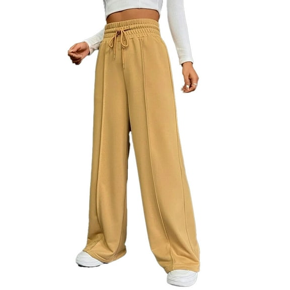 Chenyin Wide Leg Sweatpants for Women Casual Elastic Waist Jogger Pants Women's Yoga Dance Trousers Summer Loose Sweat Pants with Pockets S-2XL