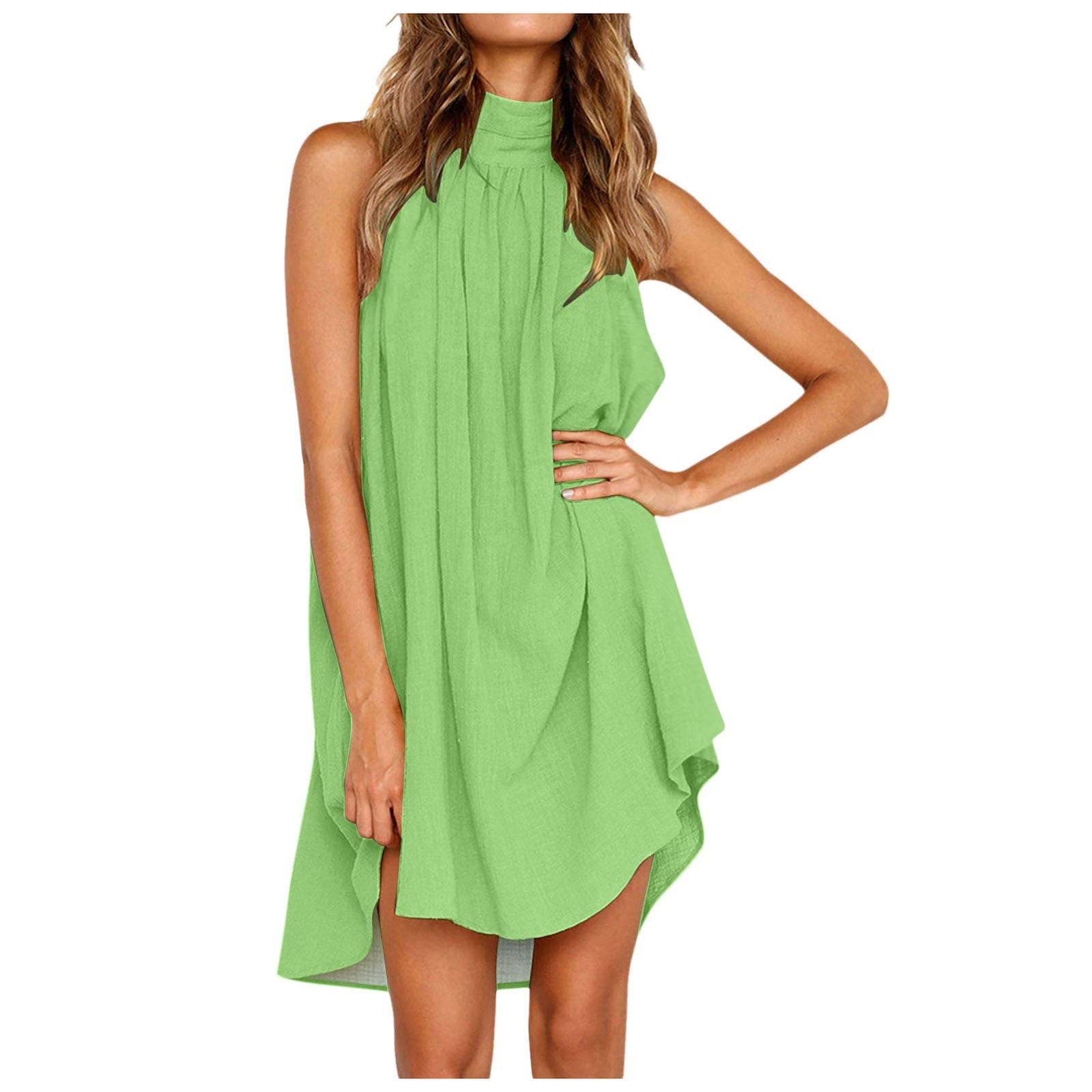 Chenyuanyuan 2024 Summer Ladies Casual Loose Long Dress Sleeveless Slit