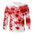 Chenyuanyuan Halloween Shirts for Men Print Long Sleeve Round Neck T