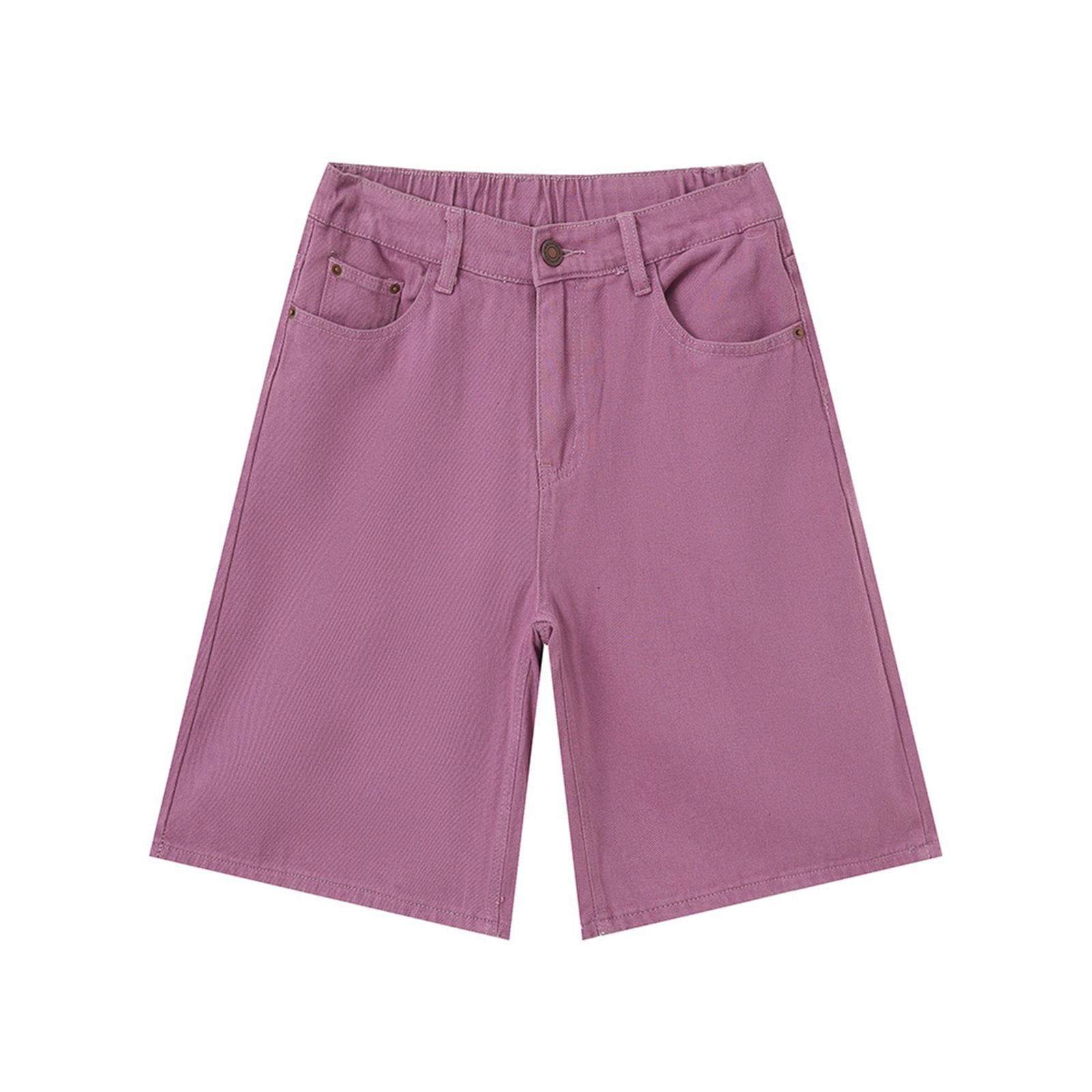 Chenyuanyuan Jeans for Men Pink Pants Comfortable Casual Denim Shorts