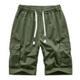 Chenyuanyuan Mens Shorts Casual Twill Cargo Shorts Cotton Drawstring