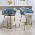 thumbnail image 1 of ChenyueFurn 26" Velvet Counter Height Bar Stools, Set of 2,Blue, 1 of 9