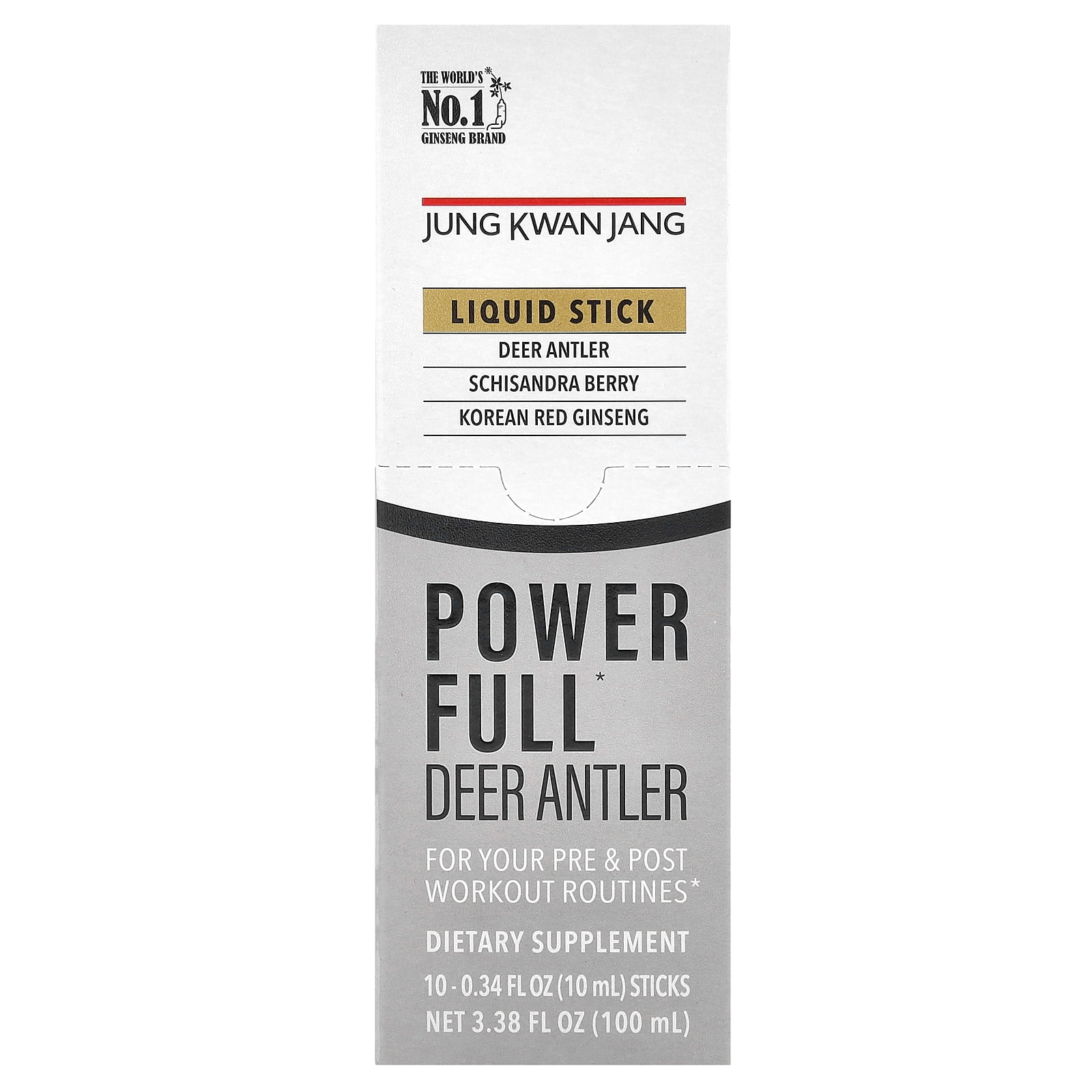 CheongKwanJang Power Full, Deer Antler, Korean Red Ginseng, 10 Liquid
