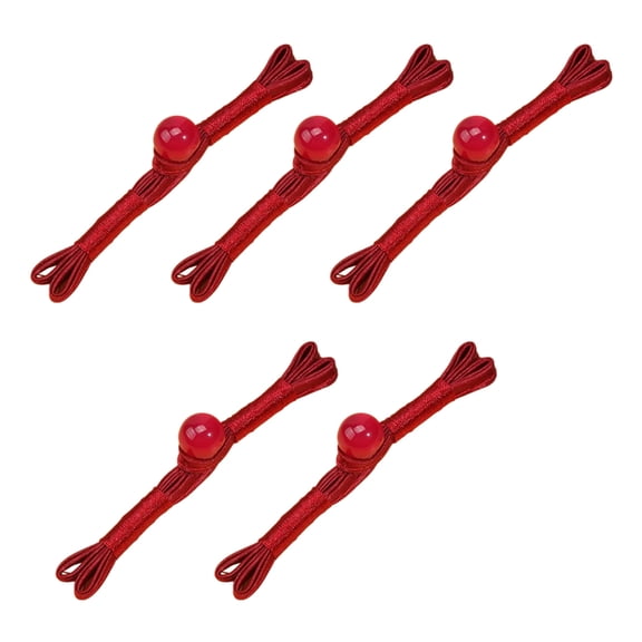 Cheongsam Buttons Jade Bead Closure Buckle for Hand Sewing Sweater Cardigan 5PCS