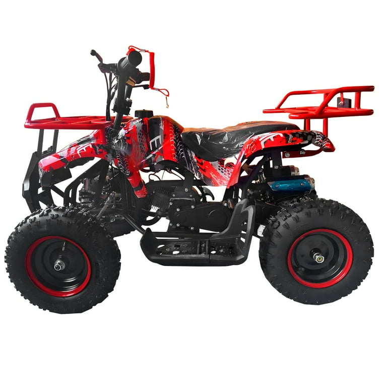 Chepei 49cc Kids Gas Mini ATV with 2-Stroke Disc Brakes 6” Tires Red