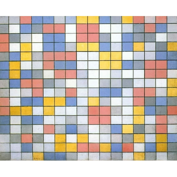 Chequerboard With Light Colours - CANVAS OR FINE PRINT WALL ART