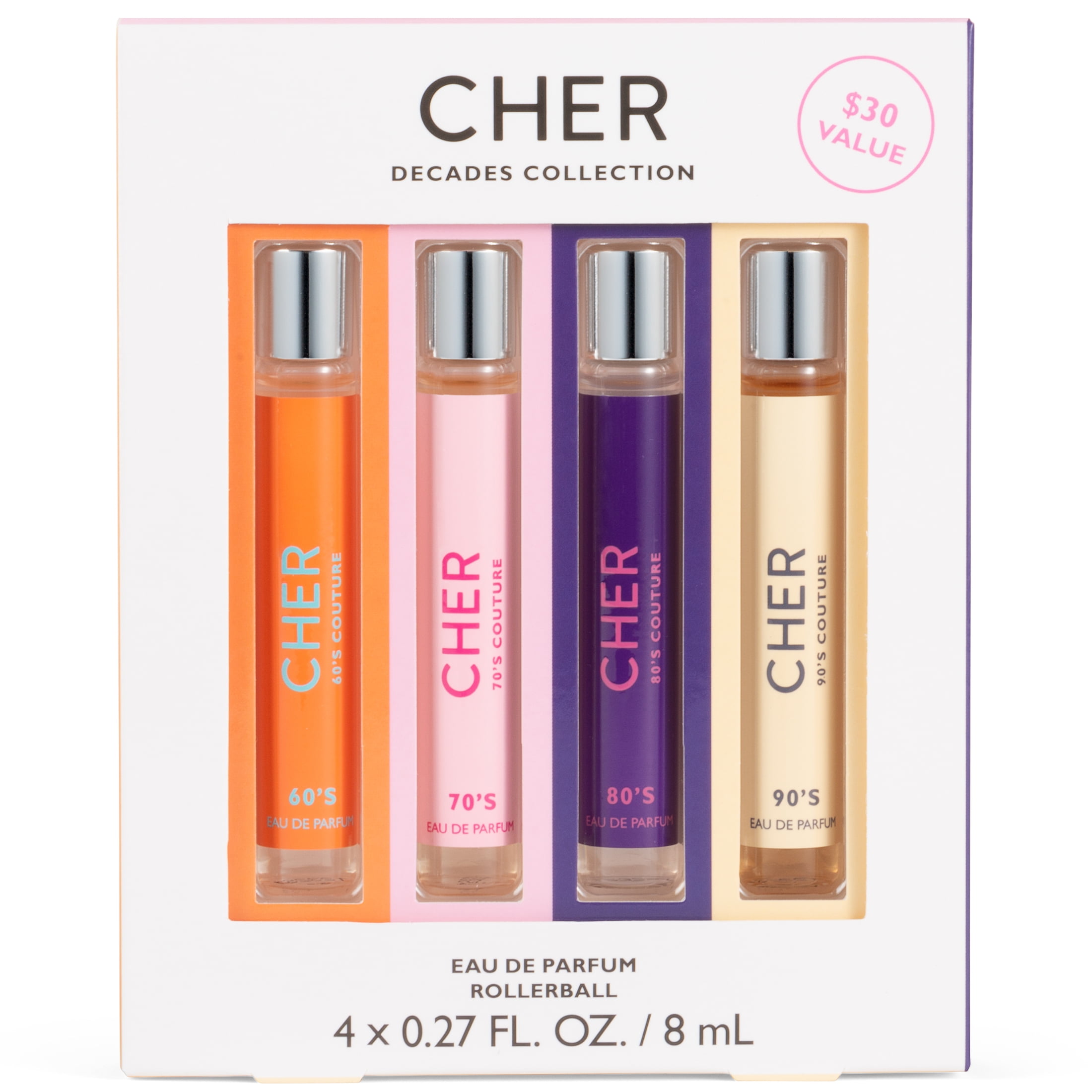 Cher Decades Rollerball Fragrance Gift Set, Unisex, 4-Pieces