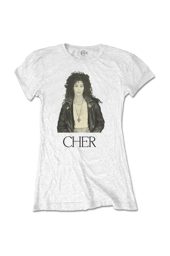 Cher Ladies T-Shirt: Leather Jacket (Small)