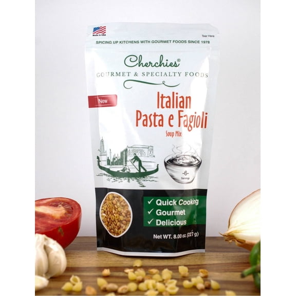 Cherchie's Italian Pasta e Fagioli Soup Mix - Gourmet Hearty Bean & Pasta Blend, Easy-to-Make, All-Natural Ingredients, 6 Servings