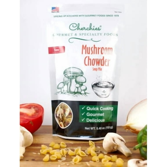 Cherchie's Mushroom Chowder Soup Mix  Gourmet Creamy Soup, All-Natural Ingredients, Easy to Prepare, 6 Servings