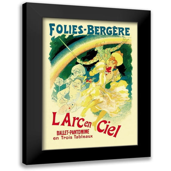 Cheret, Jules 18x24 Black Modern Framed Museum Art Print Titled - LArc en Ciel: Folies-Bergere, 1893