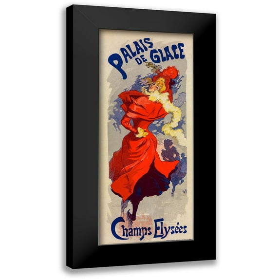 Cheret, Jules 8x14 Black Modern Framed Museum Art Print Titled - Palais de Glace