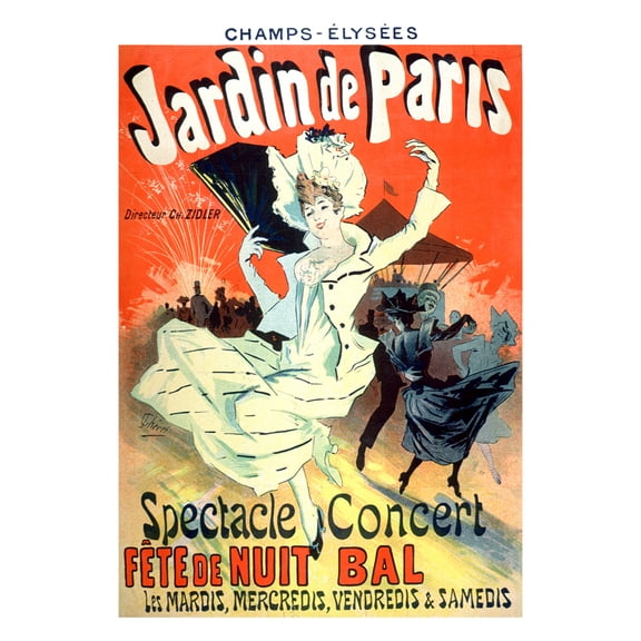 Cheret Night Party Ball Show Dance Advert Extra Large XL Wall Art Poster Print