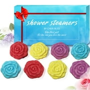 Cheri Bliss Shower Steamers Aromatherapy & Bath Bombs with Lavender Rose- 8 Pcs Gift Set for Women, Shower Bombs with Essential Oils, Home Spa Relaxation, Perfect Birthday Day Gifts for Women Who Have