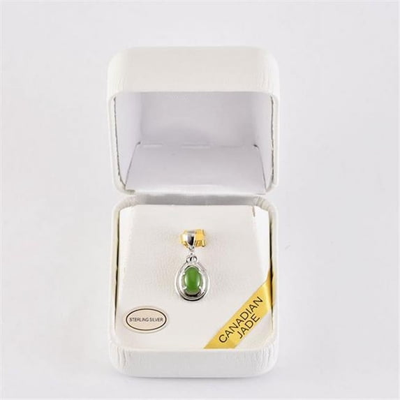 Cheri Jadore PSP155-W Canadian Nephrite Jade Fashion Sterling Silver Pendant