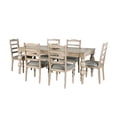thumbnail image 1 of Cherie 7pc Dining Table Set, Turned Legs, 6 Fabric Chairs, Light Brown, 1 of 3