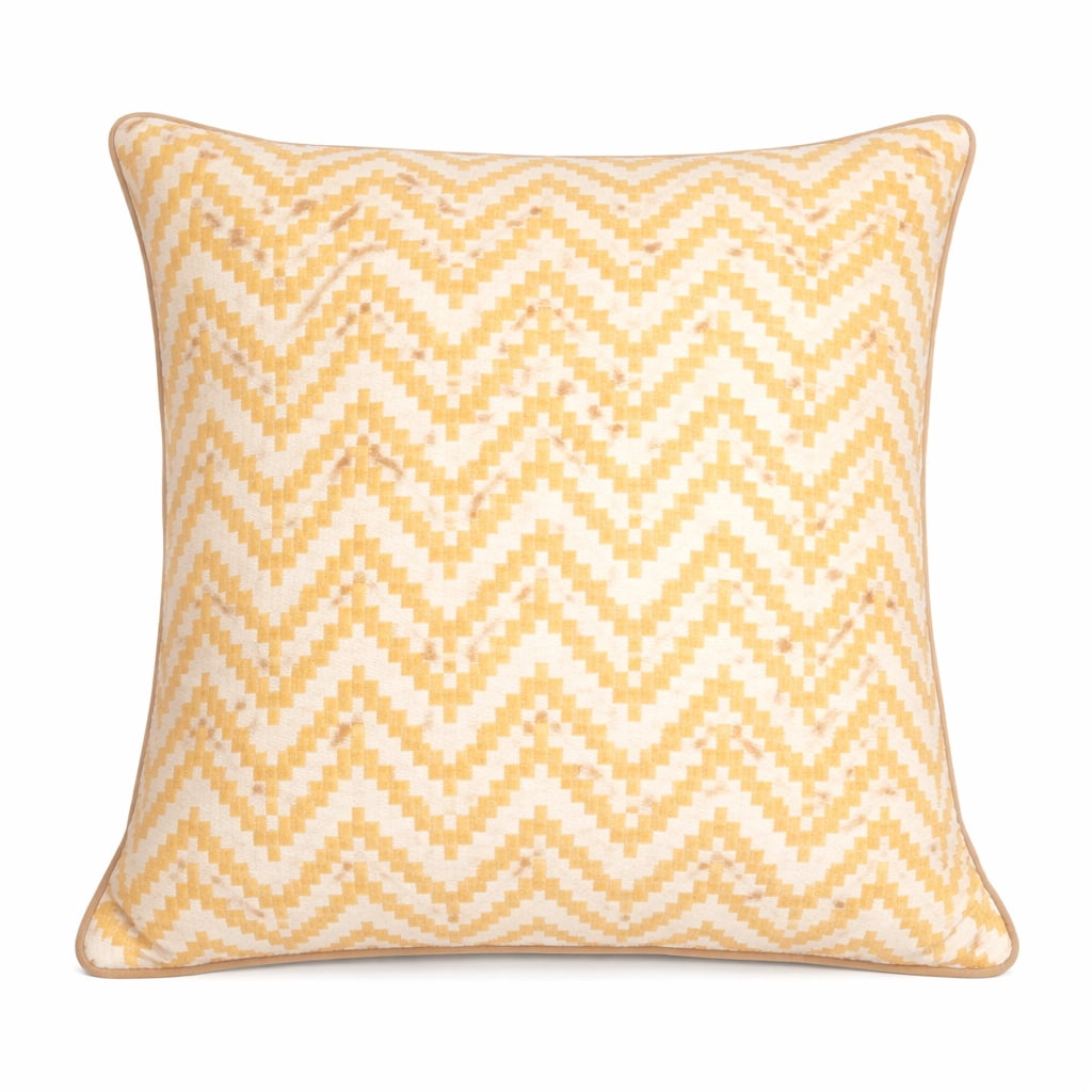 Cherie Gold Geometric Polyester 20 in. x 20 in. Throw Pillow