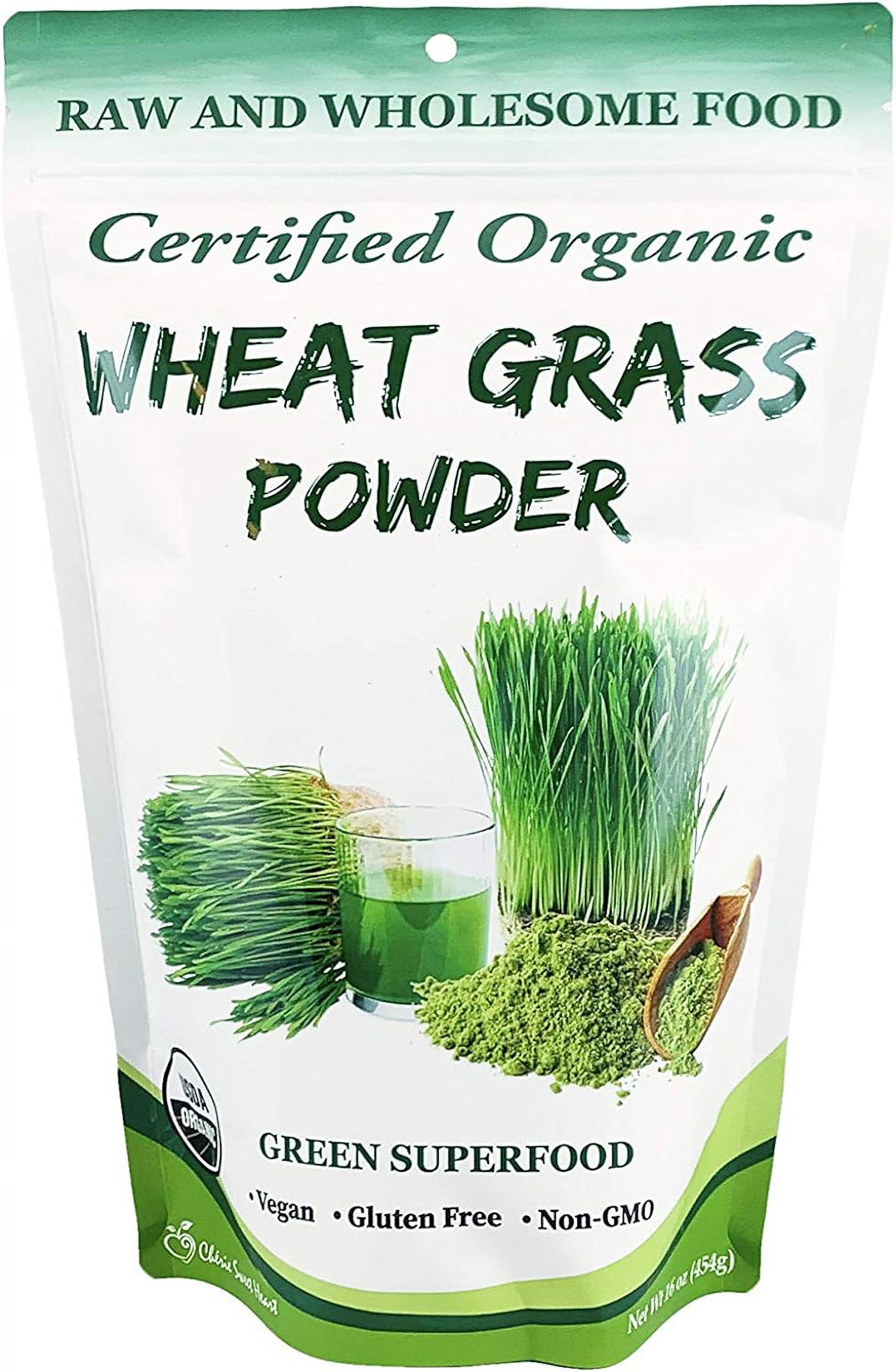 Cherie Organic Wheat Grass Powder, Rich In Vitamins, Fibers, Fatty