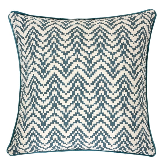 Cherie Turquoise Geometric Polyester 20 in. x 20 in. Throw Pillow