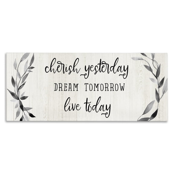 Stupell Industries Cherish Dream Live Today Canvas Wall Art, design by Carol Robinson, 10 x 24