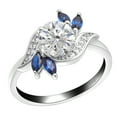thumbnail image 1 of Cherish Engagement Ring Sterling Silver Blue Marquise Women Ginger Lyne Collection, 1 of 6