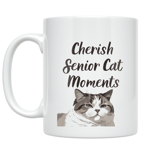Cherish Senior Cat Moments - Aging Cat Care Enthusiast - 11 oz Ceramic Coffee Mug
