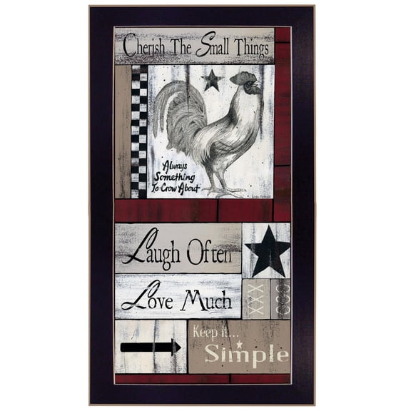 Trendy Decor4U "Cherish The Small things" by Lisa Morales, Ready to Hang Framed Print, Black Frame