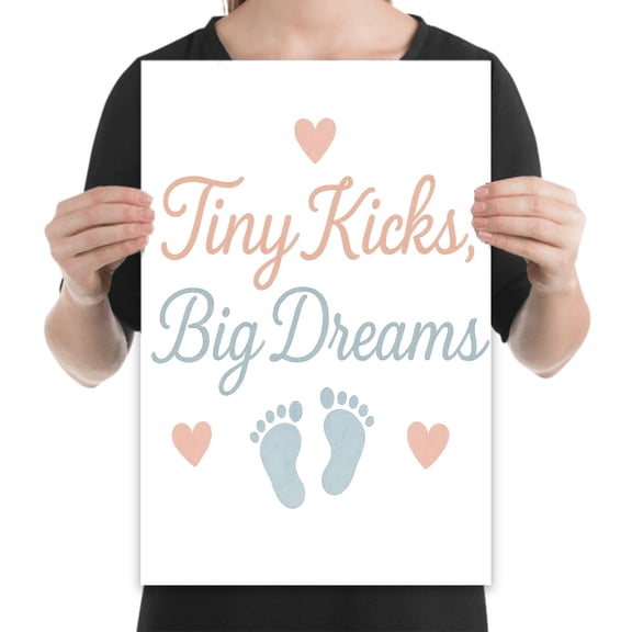 Cherish Tiny Steps, 13x19 Glossy Baby Footprint Print, Nursery Wall Art & Shower Gift