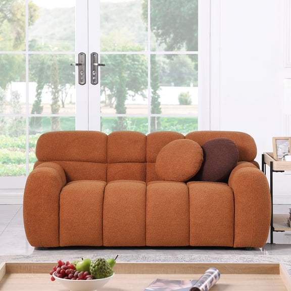 Cherished Brown Boucle 2 Seater , Comfortable And Elegant Design In Brown, Seater, Suited For Contemporary Interiors