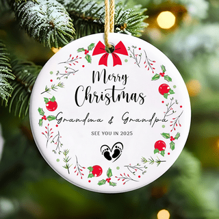 Grandma Ornament, Promoted To Grandma Christmas Ornament, Personalized