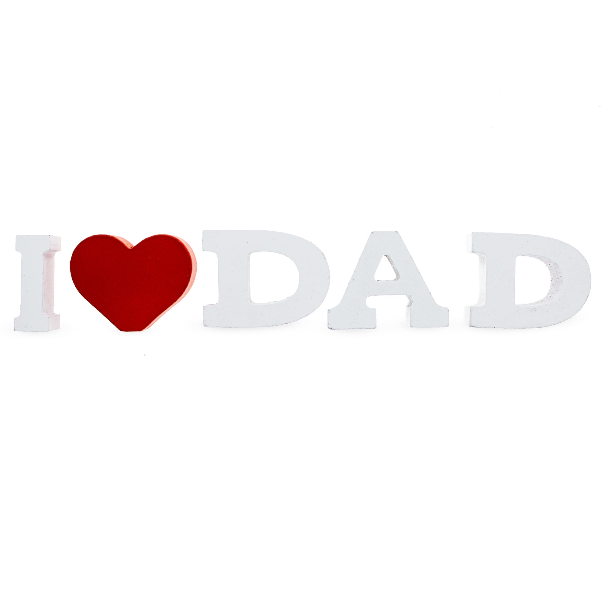 White and Red Wooden 'I Love Dad' Sign Home Decor