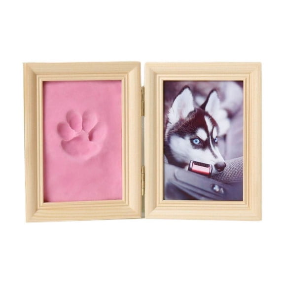 Cherished Memories Personalized Wood Photo Frame with Paw Imprint Kit, for Dog Cat Paw Print, 5 Inch Solid Wood Keepsake, Gift for Pet Lovers