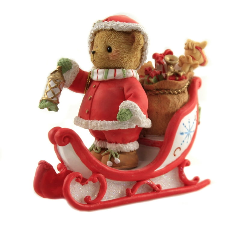 Cherished Teddies Morgan Santa Figurine Polyresin Sleigh 133471