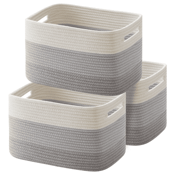 Cherishgard Storage Basket， Laundry Basket 3 Pieces，Woven Baskets for Storage for Toys，Towel