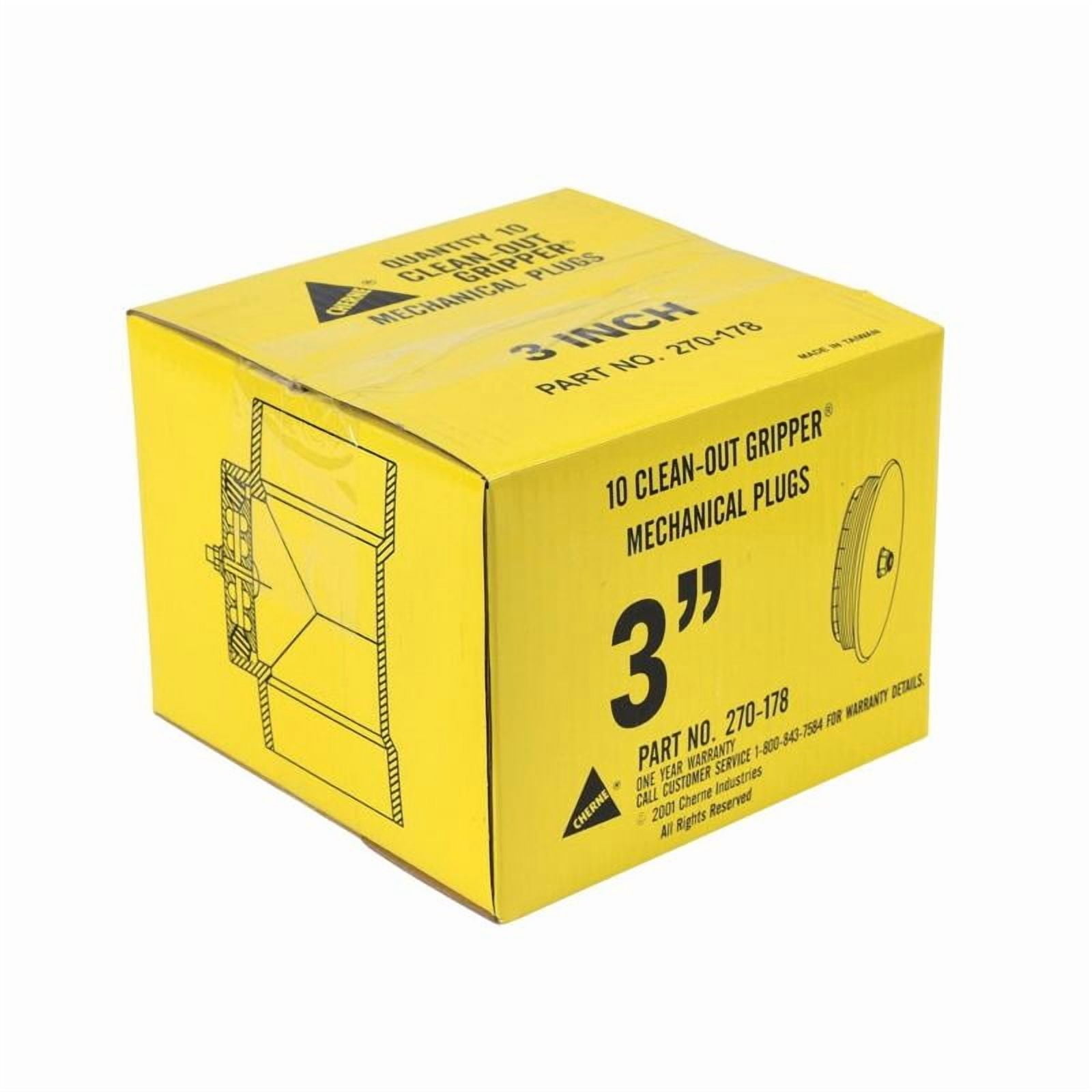 Cherne 270178 Gripper 3 in. Black Mechanical Clean Out Plug, Black