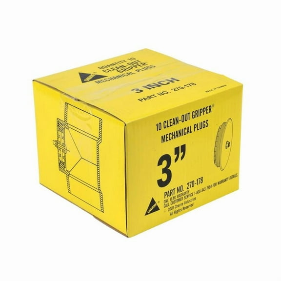 Cherne 270178 Gripper 3 in. Black Mechanical Clean Out Plug, Black