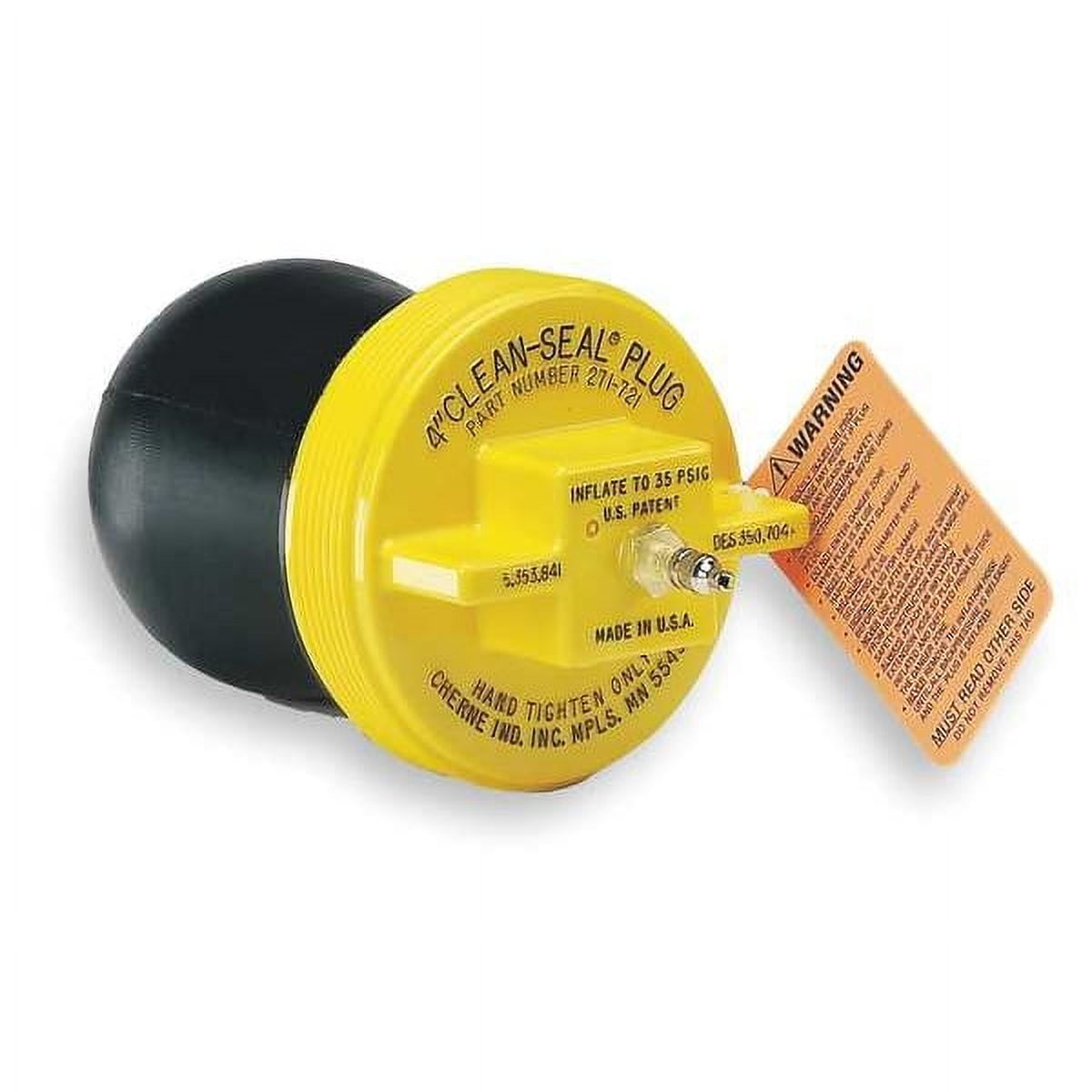 4-Inch Yellow and Black Rubber Clean Seal Plug