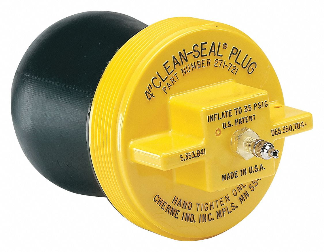 6 Inch Black and Yellow Rubber Pipe Plug