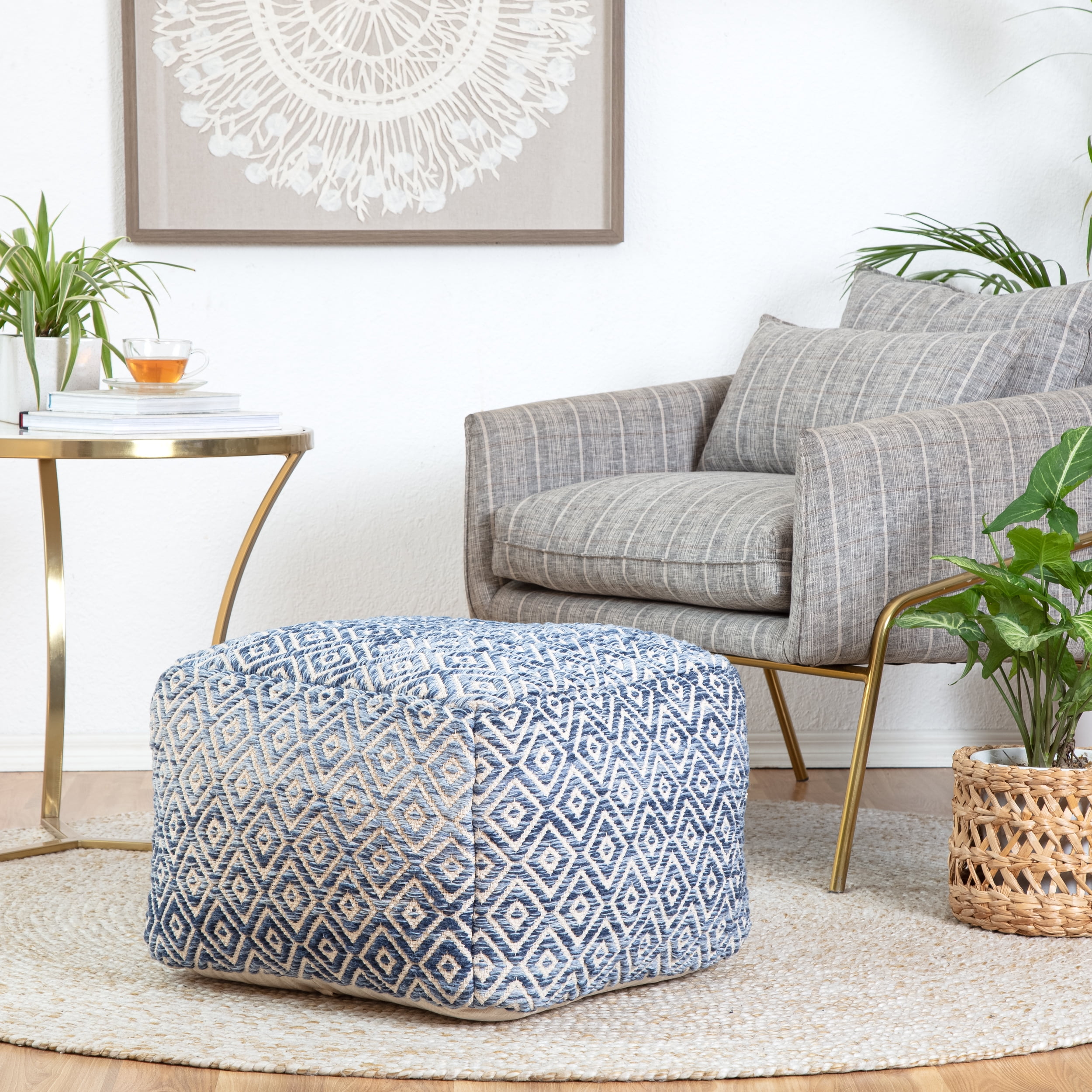 Beige pouf ottoman deals