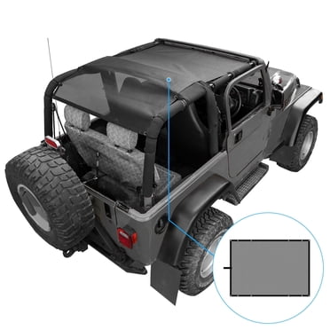 CheroCar Black Sun Shade Mesh Bikini Top For Jeep Wrangler TJ 1997-2006 2-Door