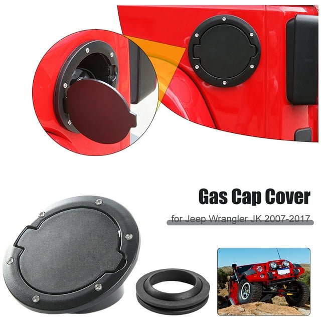 CheroCar Car Gas Caps Fuel Tank Filler Door Trim Cover for Jeep