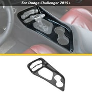 CheroCar Car Gear Shift Panel Trim Cover Interior Trim Carbon Fiber Decoration for Dodge Challenger 2015-2023,Black