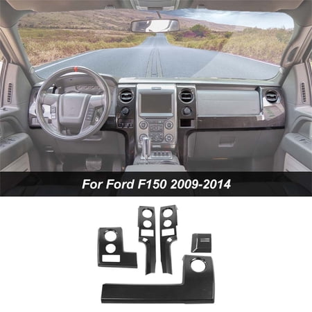 CheroCar Center Console Dashboard Panel Cover Trim Set for Ford F150 2009-2014, Black
