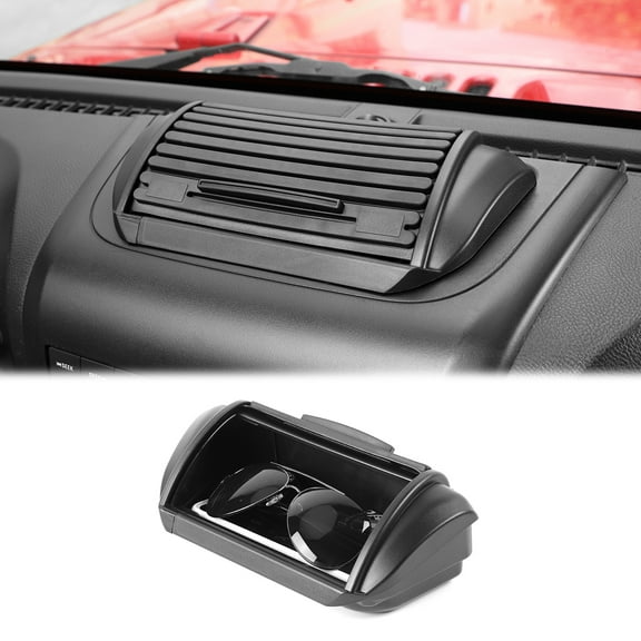 CheroCar Dashboard Storage Organizer Tray Box for Jeep Wrangler JK JKU 2-4 Doors 2011-2017 Storage Accessories,Black