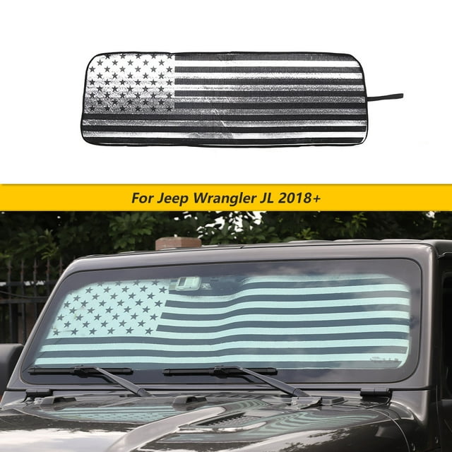 CheroCar Front Windshield Sunshade Visor Cover for Jeep Wrangler JL JLU