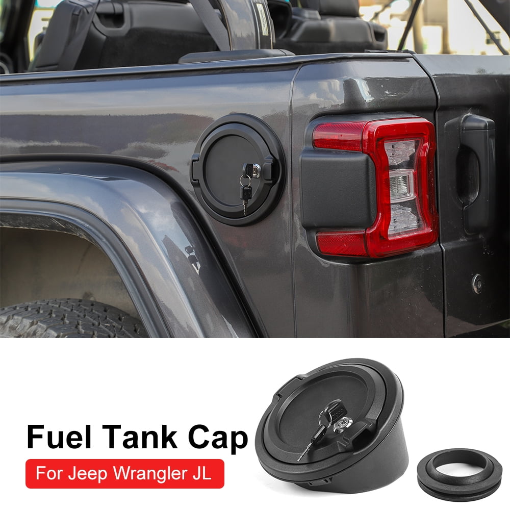 CheroCar Gas Cap with Locking Fuel Tank Door Cover for Jeep Wrangler JL